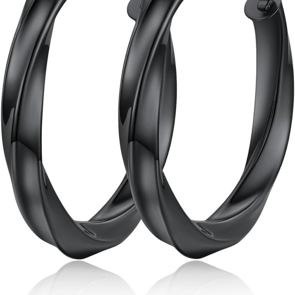 Hoop Earrings Stainless Steel Oversized Chunky Rounded Loop Jewelry for Women